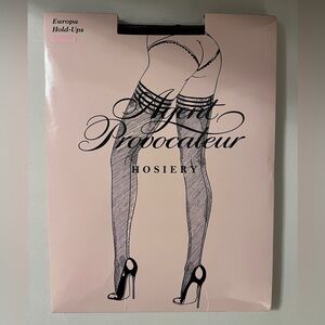 Agent Provocateur Black Europe Hold Ups Hosiery Sz 2